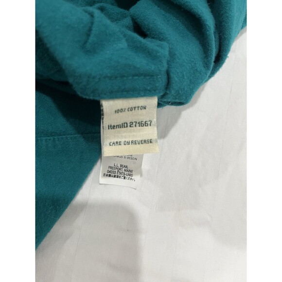 L L Bean Large Womens 100% Cotton Soft Flannel Long Sleeve Button Shirt Green - Picture 5 of 7